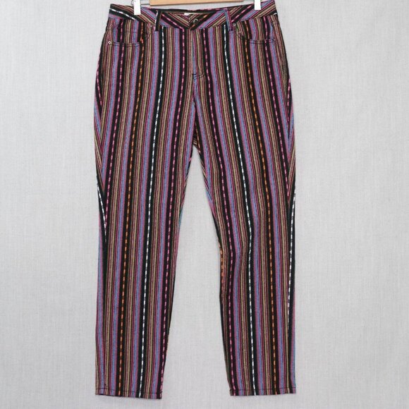 Philosophy Womens Size 10 Jeans Striped Colorful Woven Cotton Blend Pant. - Picture 1 of 11